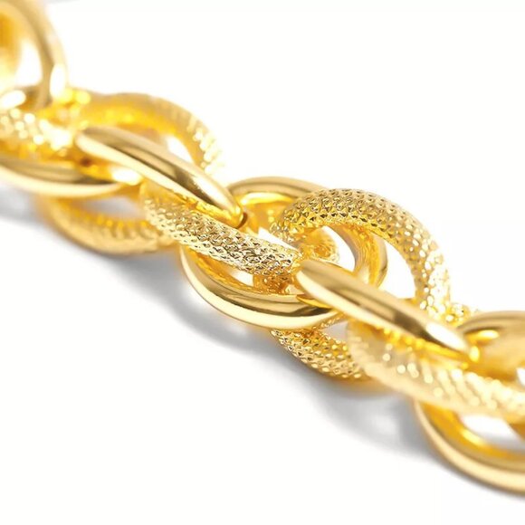 Chunky Choker Necklace - Party Cuban Link Chain Double O Link Necklaces Hip-hop - Picture 11 of 12